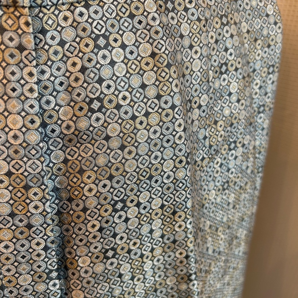 Talbots 100% Pure Silk Geometric Patterned Pants size 8, Blue/Gray, Luxury - Picture 5 of 8